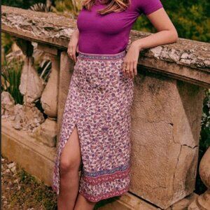 Sezane Jupe Skirt (mini fleurs violet)